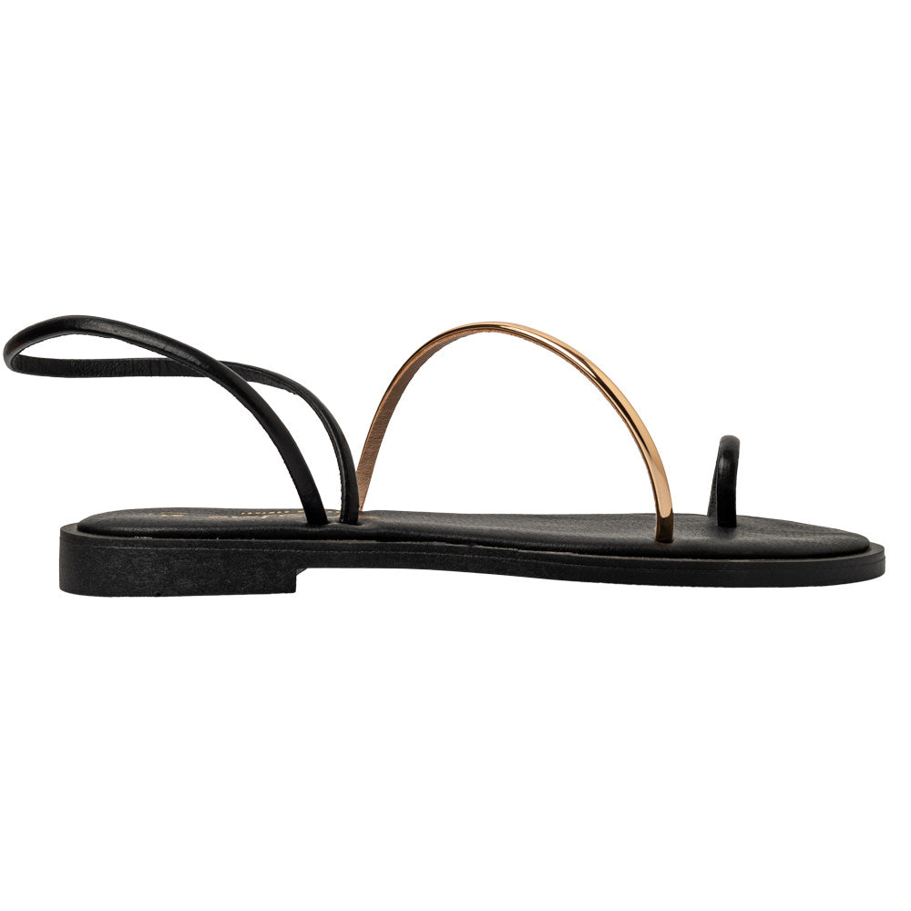 Soft Σανδάλι 23GS21 - Μαύρο & Ροζ Χρυσό