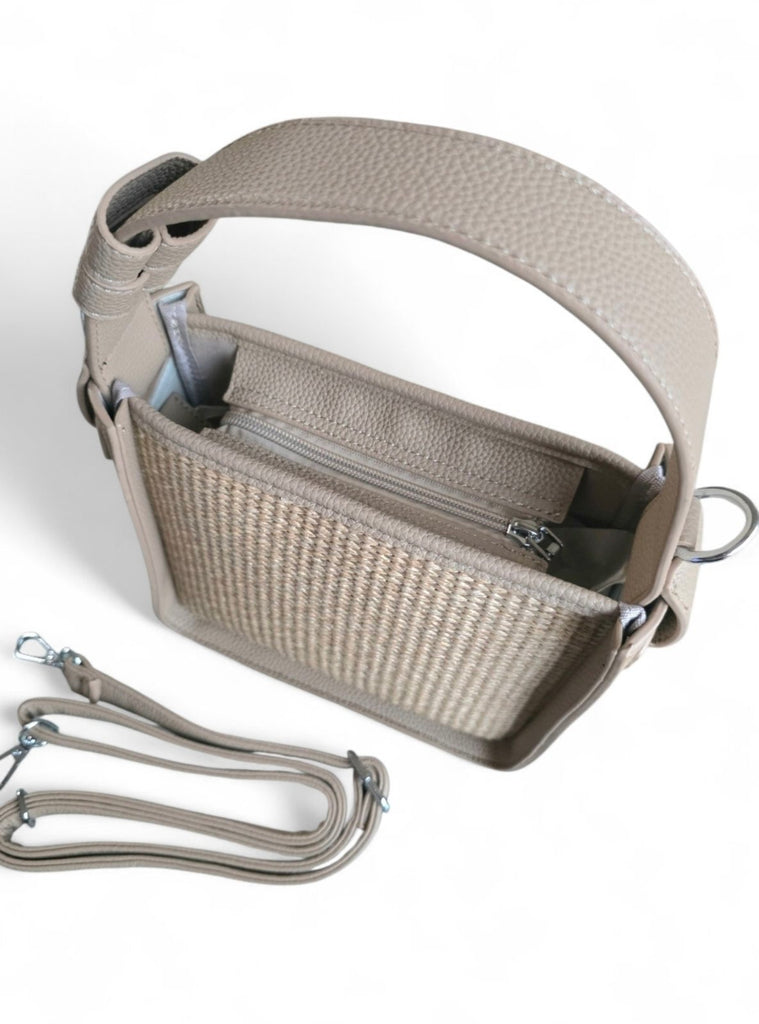 Ψάθινη Τσάντα B105 - Μπεζ Λεπτομέρειες