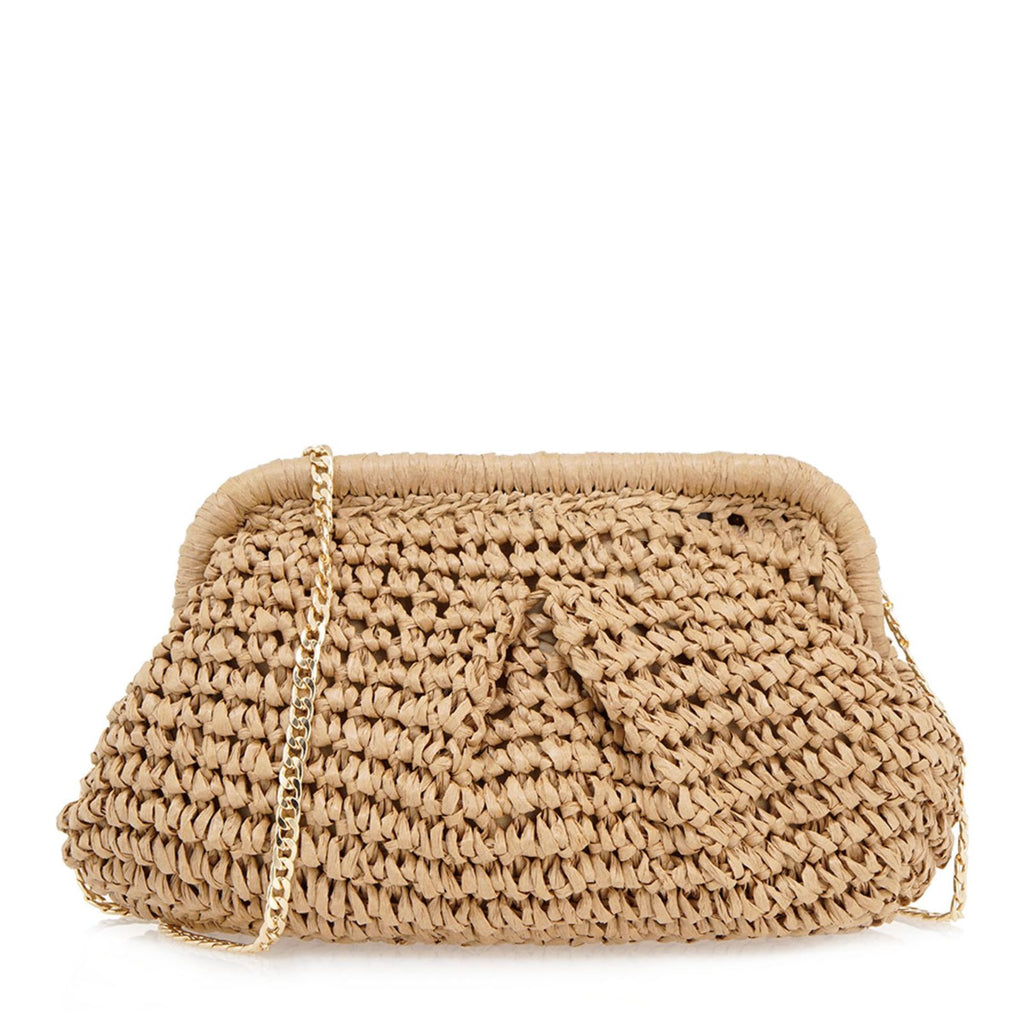 Ψάθινη Τσάντα B370 - Καφέ Ανοιχτό