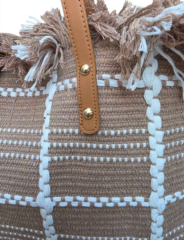 Χειροποίητη Τσάντα Μεγάλη B701 - Καφέ Σκούρο