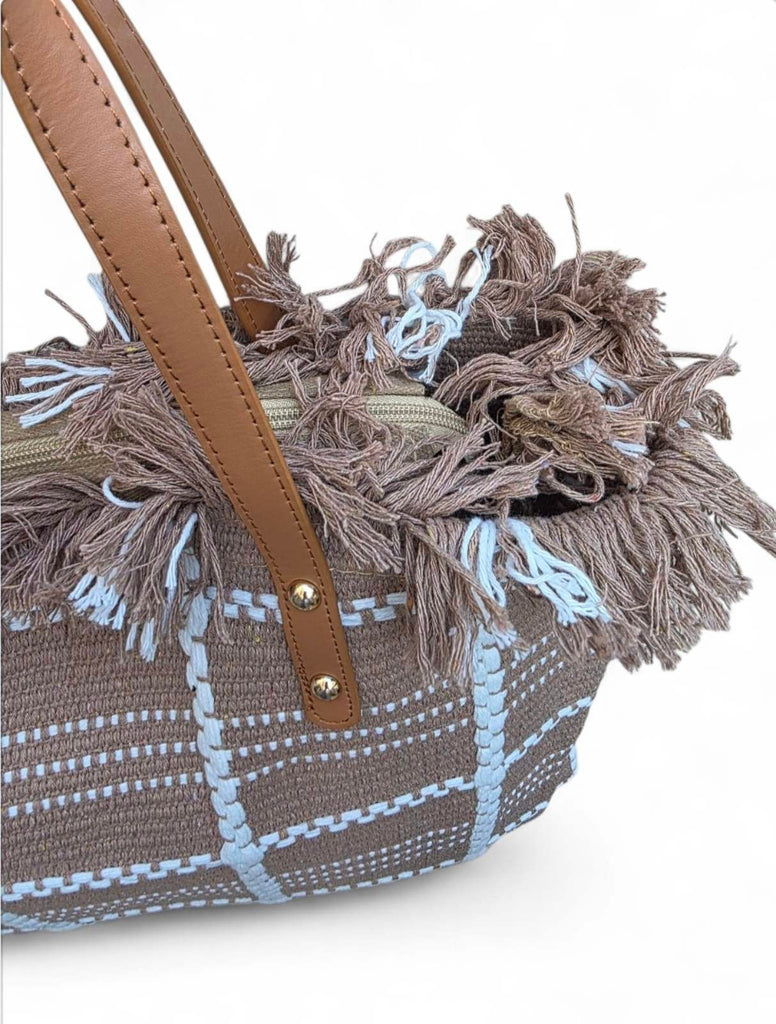 Χειροποίητη Τσάντα Μεγάλη B701 - Καφέ Σκούρο