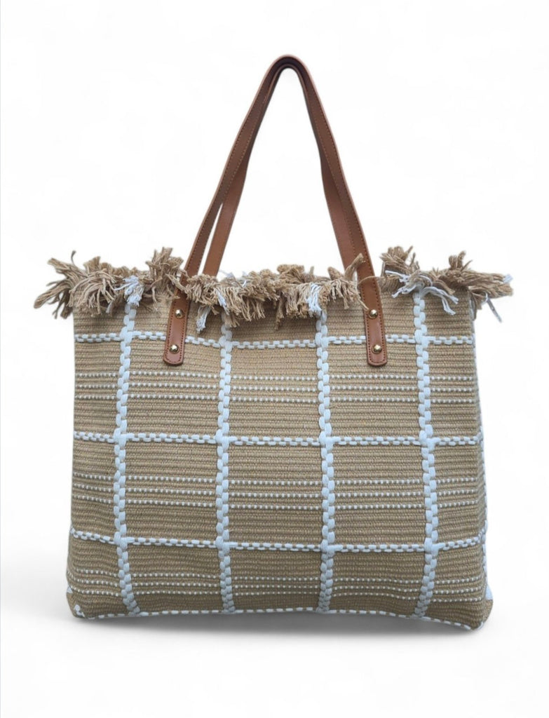 Χειροποίητη Τσάντα Μεγάλη B701 - Καφέ Ανοιχτό