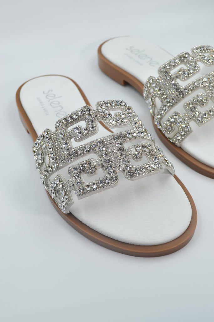 Νυφικό Σανδάλι BD01 - Λευκό Στρας