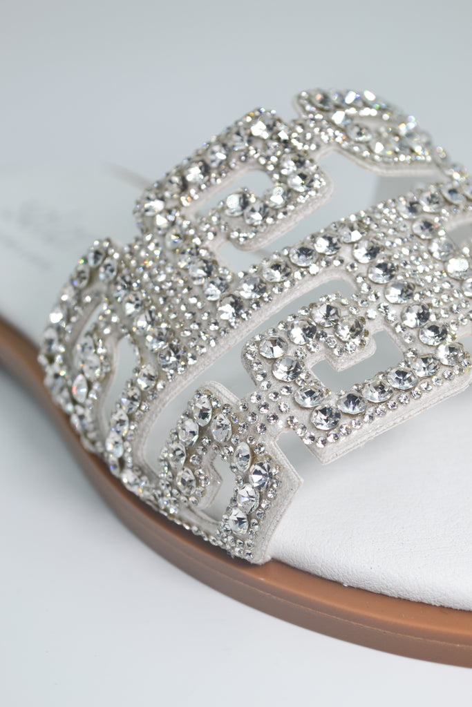 Νυφικό Σανδάλι BD01 - Λευκό Στρας