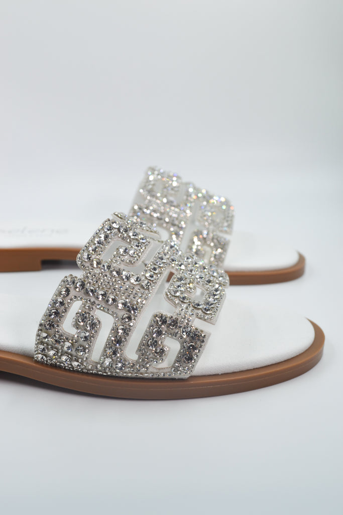 Νυφικό Σανδάλι BD01 - Λευκό Στρας