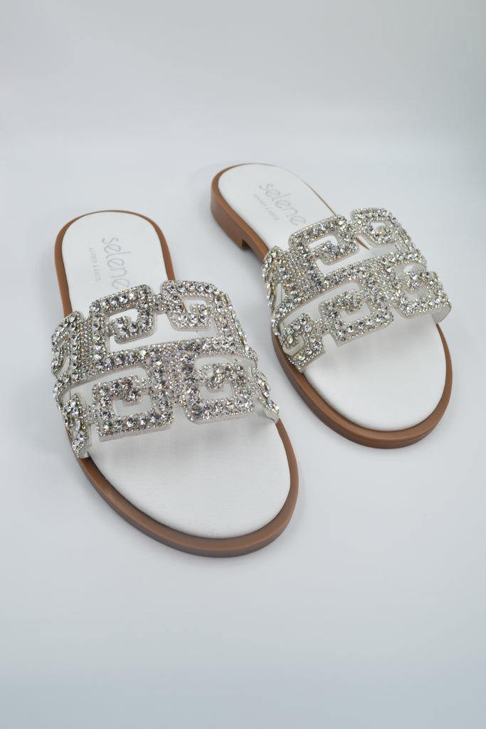 Νυφικό Σανδάλι BD01 - Λευκό Στρας