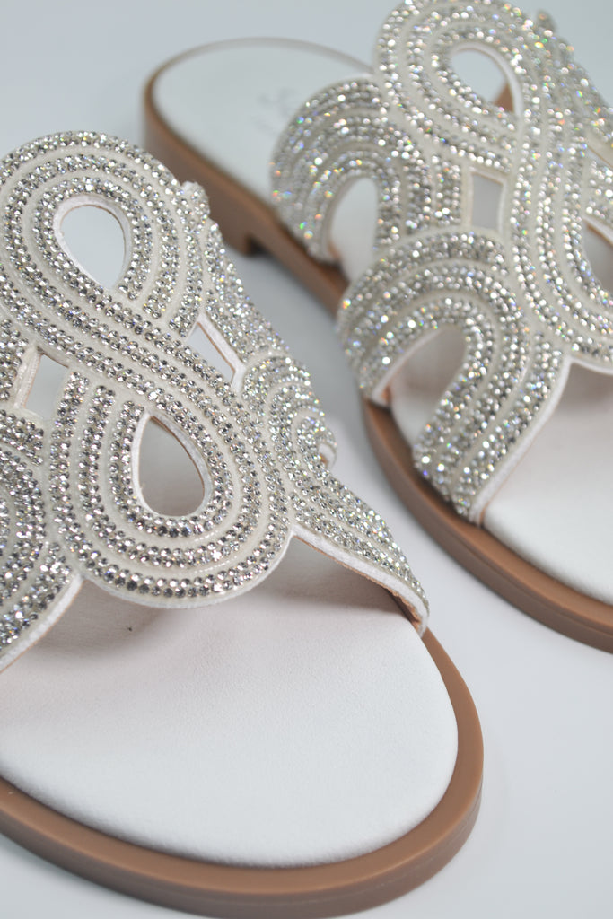 Νυφικό Σανδάλι BD02 - Λευκό Στρας