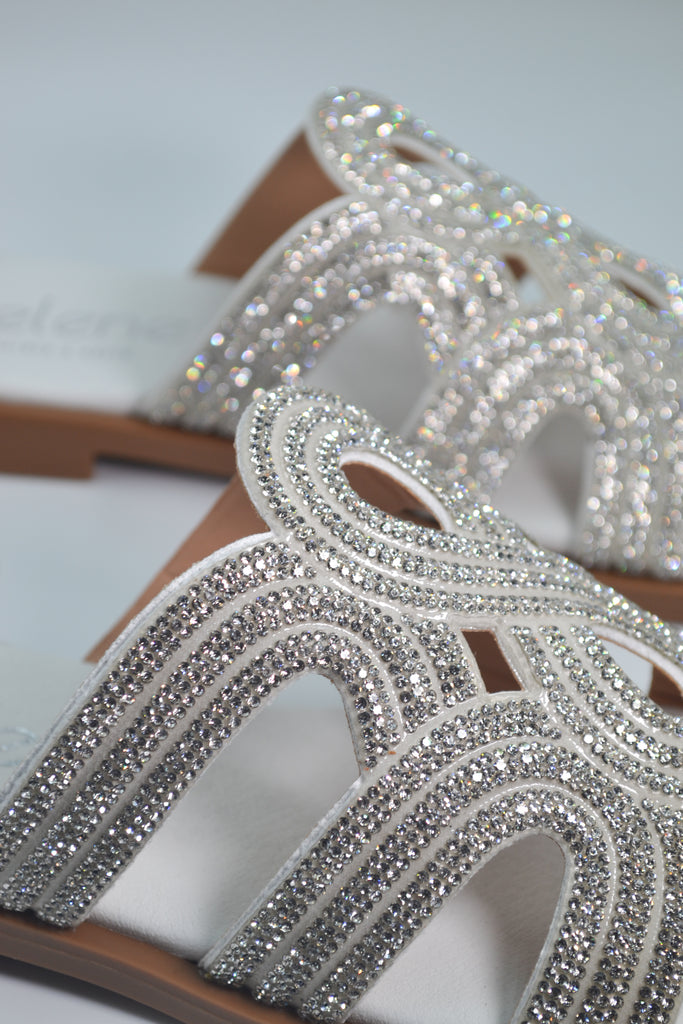 Νυφικό Σανδάλι BD02 - Λευκό Στρας