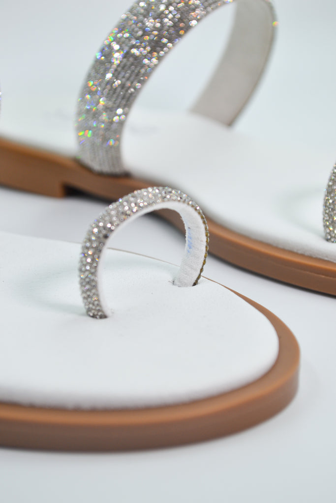 Νυφικό Σανδάλι BD03 - Λευκό Στρας