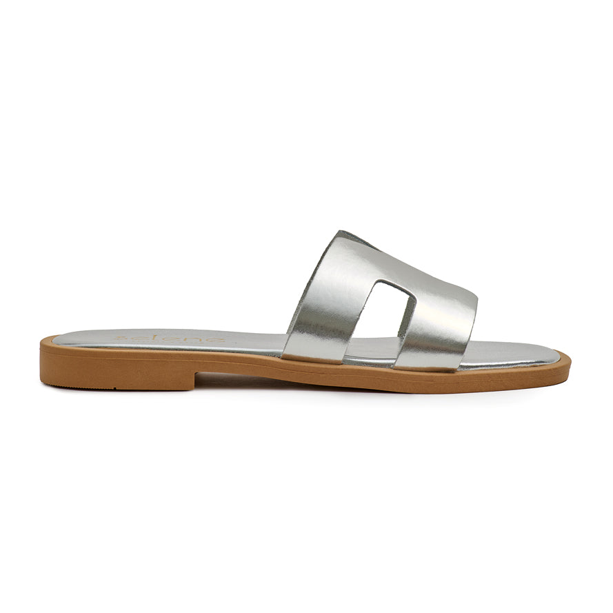 Soft Σανδάλι K244 Καρέ - Ασημί Μεταλλικό