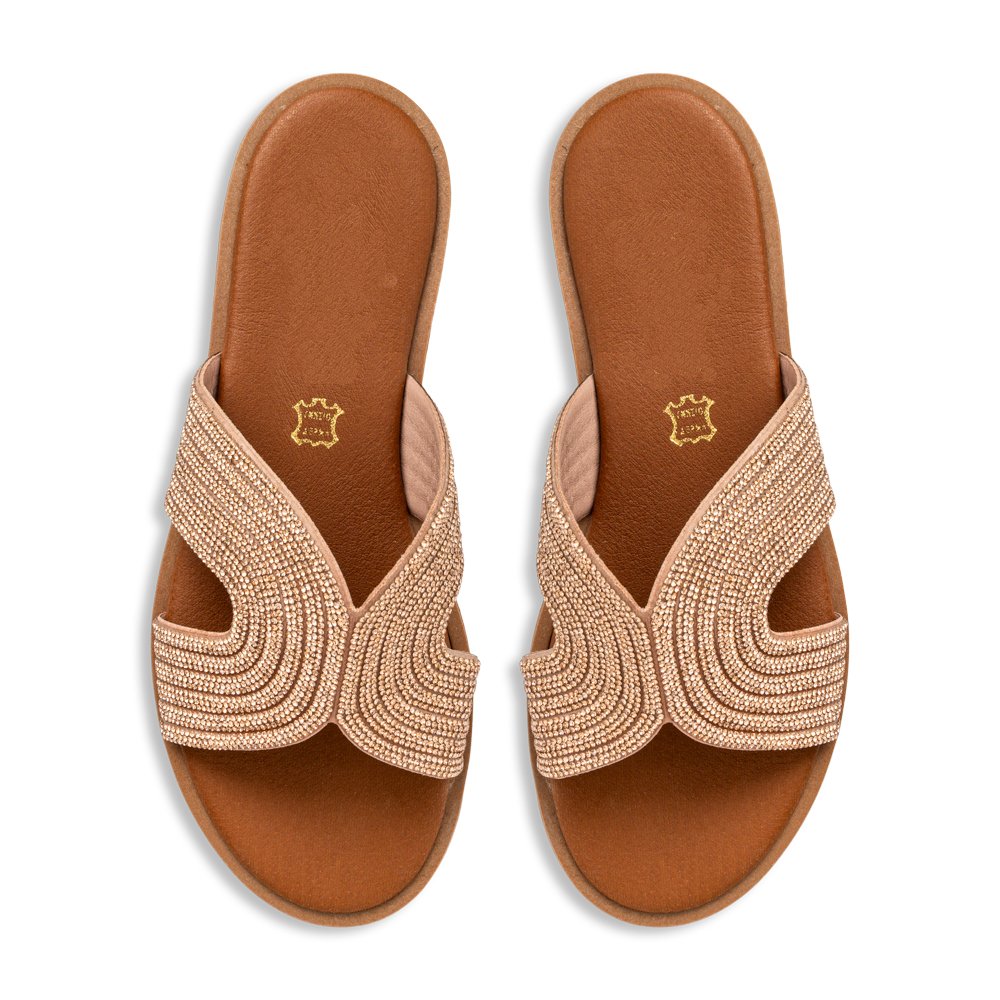 Soft Σανδάλι με στρας S900 - Ροζ Χρυσό