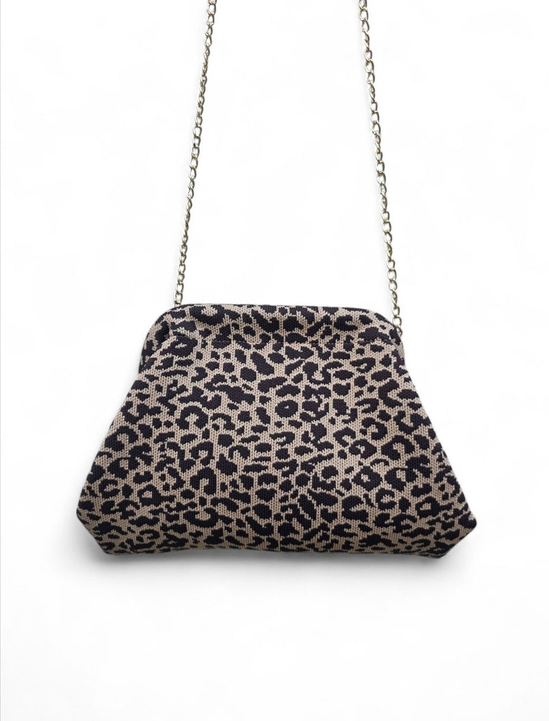 Γυναικεία Τσάντα B704 - Καφέ & Μαύρο Λέοπαρ