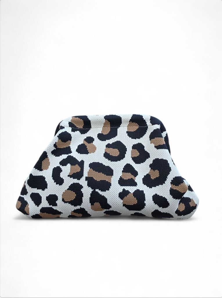 Γυναικεία Τσάντα B704 - Άσπρο/Μαύρο Καφέ Λέοπαρ