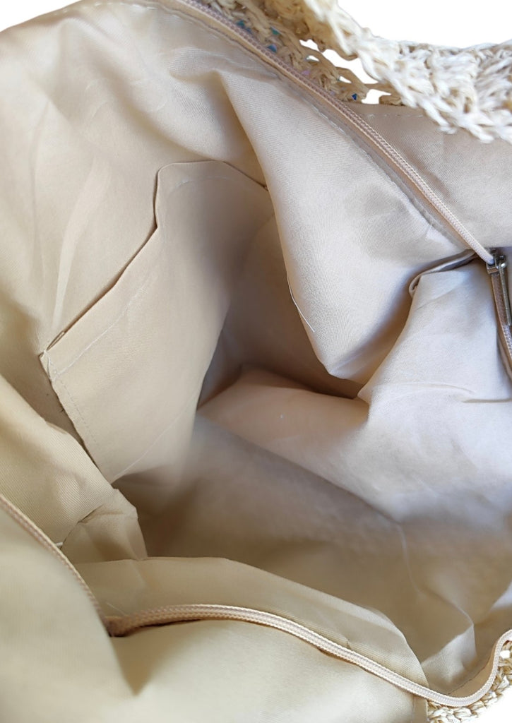 Ψάθινη Τσάντα Ώμου B900 - Φυσικό