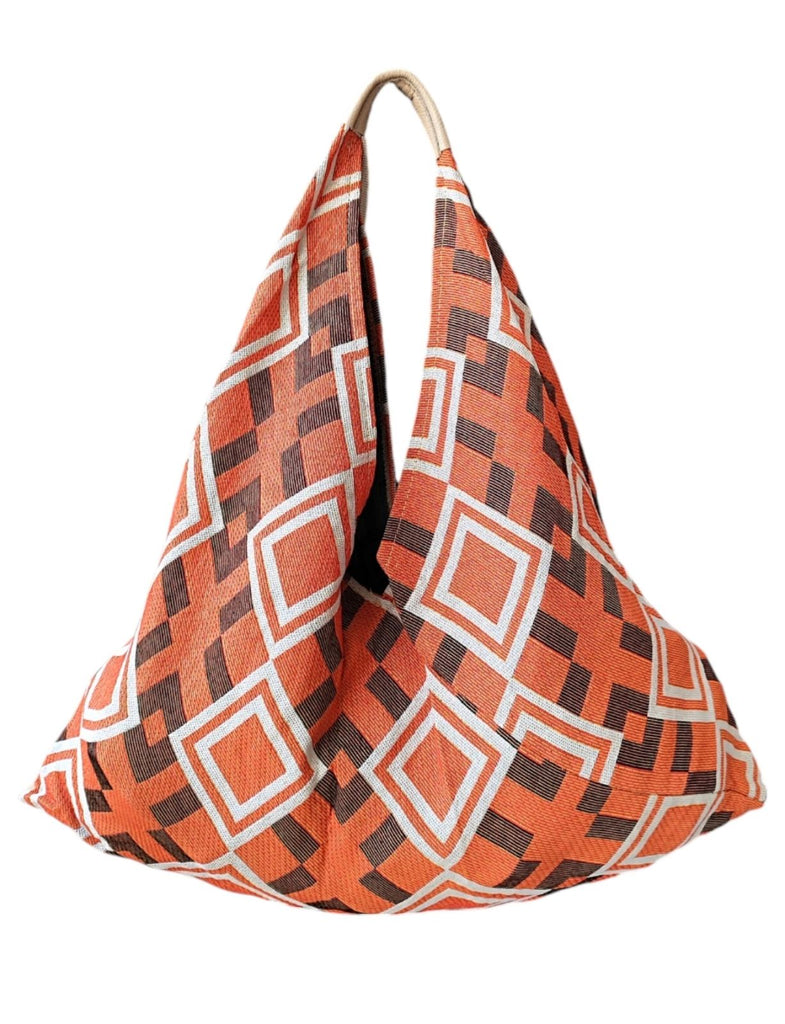 Γυναικεία Υφασμάτινη Τσάντα με Πορτοφόλι B255 - Πορτοκαλί