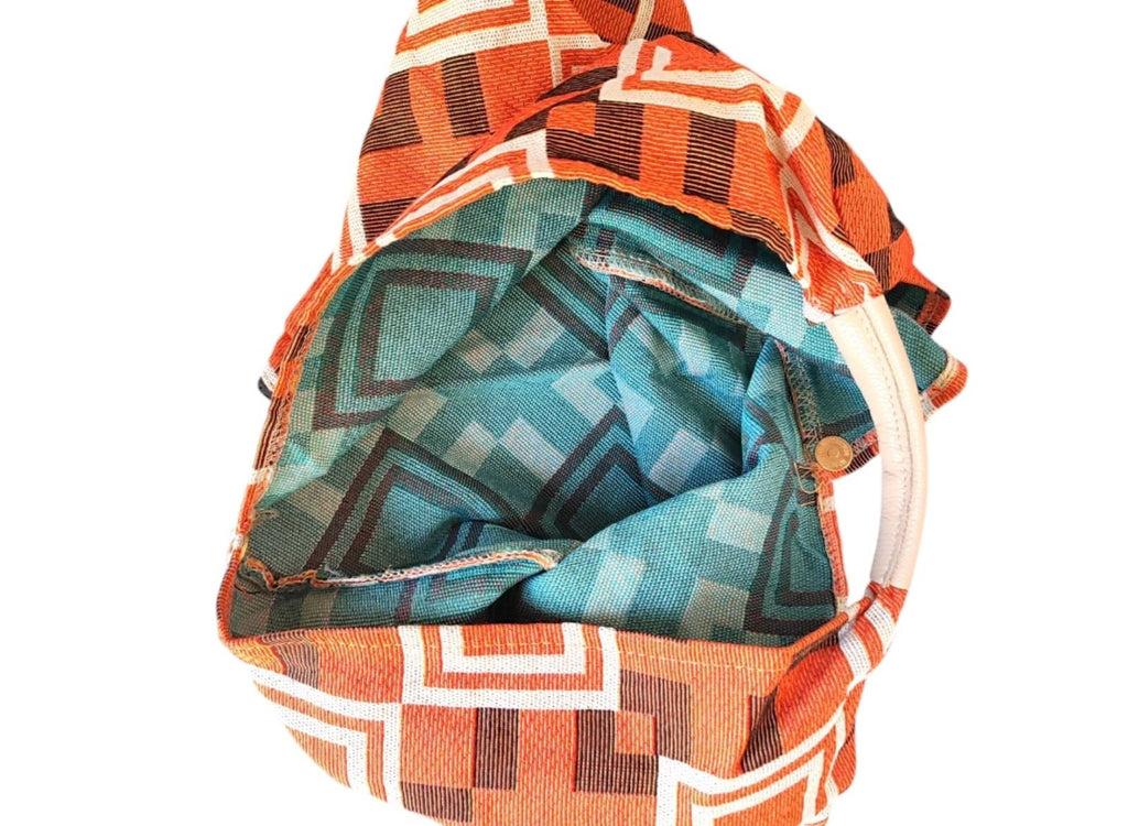 Γυναικεία Υφασμάτινη Τσάντα με Πορτοφόλι B255 - Πορτοκαλί