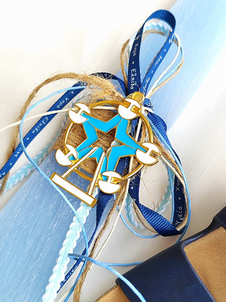 Λαμπάδα με Παιδικό Σανδάλι Αγόρι LP03 - Μπλε