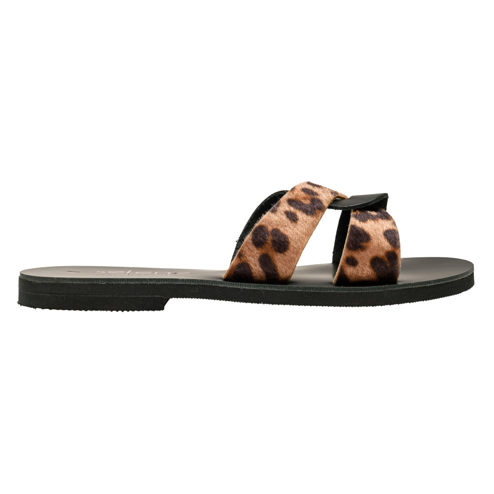 Flat Σανδάλι 720S- Μαύρο & Λεοπάρ