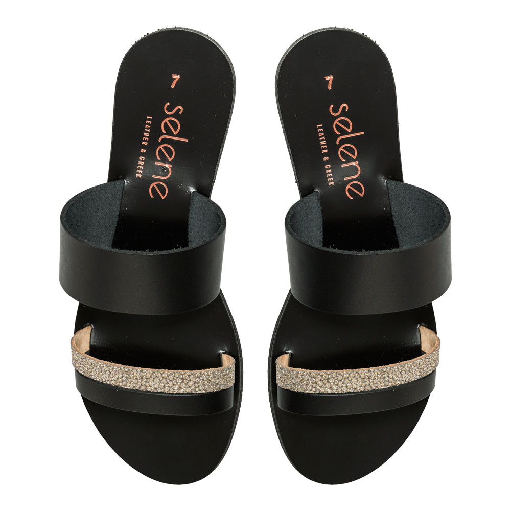 Flat Σανδάλι 722S- Μαύρο & Ασημί