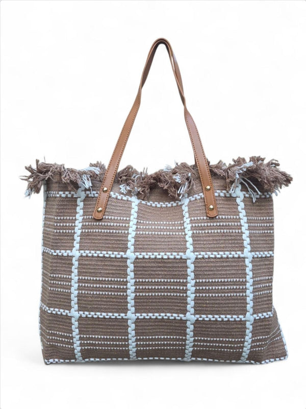 Χειροποίητη Τσάντα Μεγάλη B701 - Καφέ Σκούρο