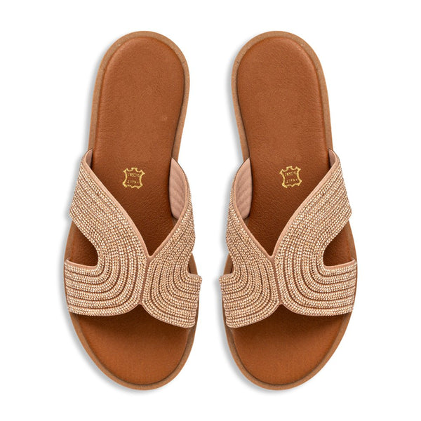 Soft Σανδάλι με στρας S900 - Ροζ Χρυσό