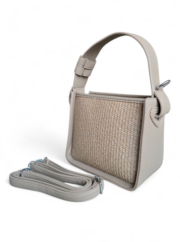 Ψάθινη Τσάντα B105 - Μπεζ Λεπτομέρειες