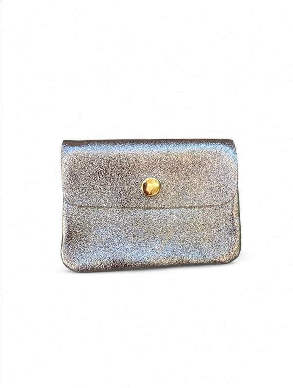 Δερμάτινο Γυναικείο Πορτοφόλι B703 - Ασημί
