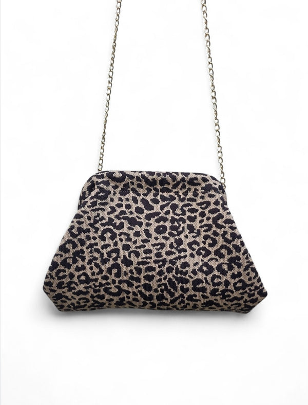 Γυναικεία Τσάντα B704 - Καφέ & Μαύρο Λέοπαρ